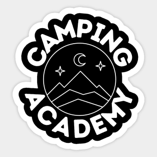 Camping Academy Perfect Gift for Nature Lovers Hiking Mountains Woods Travel Outdoors Sticker